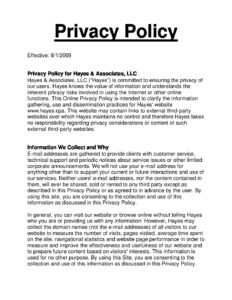 Privacy Policy | Hayes CPA